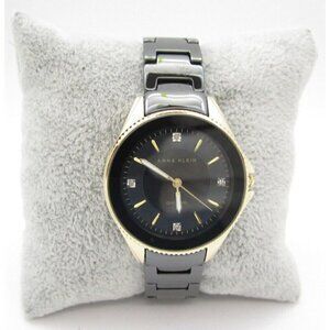 Women Anne Klein Ceramic Diamond Quartz 32mm Analog Watch (G843) "New Battery"